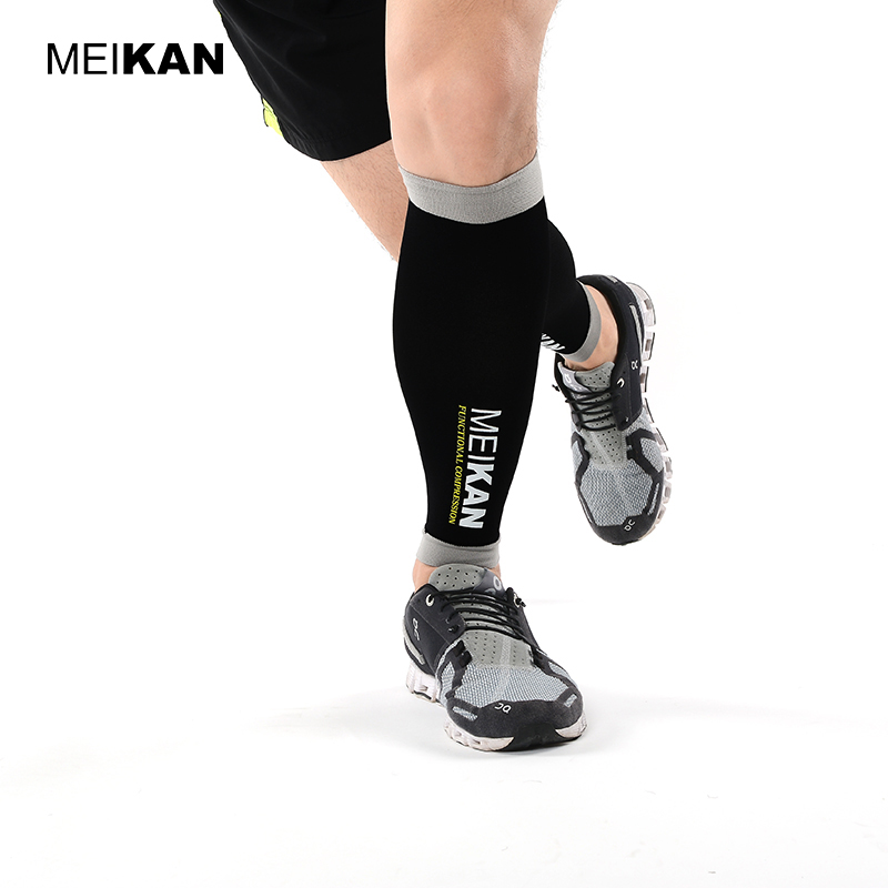 Running Gear Marathon - MEIKAN-Mangas de compresión para pantorrillas, calentadores